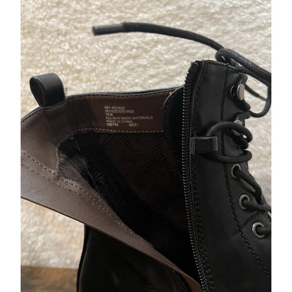 Womens Boots Size 10M White Mountain Combat Decree Black Buckle Zip Lace - Picture 16 of 16